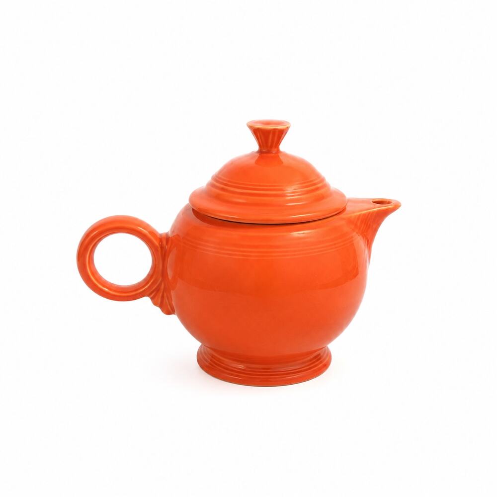 Fiesta Fiestaware Persimmon Orange Teapot 44 Oz Covered Tea Pot USA Ceramic
